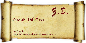 Zozuk Dóra névjegykártya